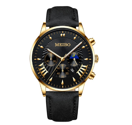 Luxury Gold Watch Men Fashion Calendar Display Stainless Steel Quartz Watch Waterproof Men's Wacthes 3