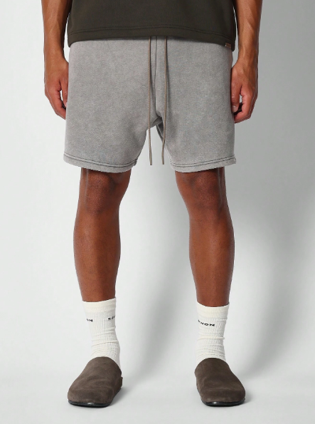 SUMWON Regular Fit Drop Crotch Washed Essential Short