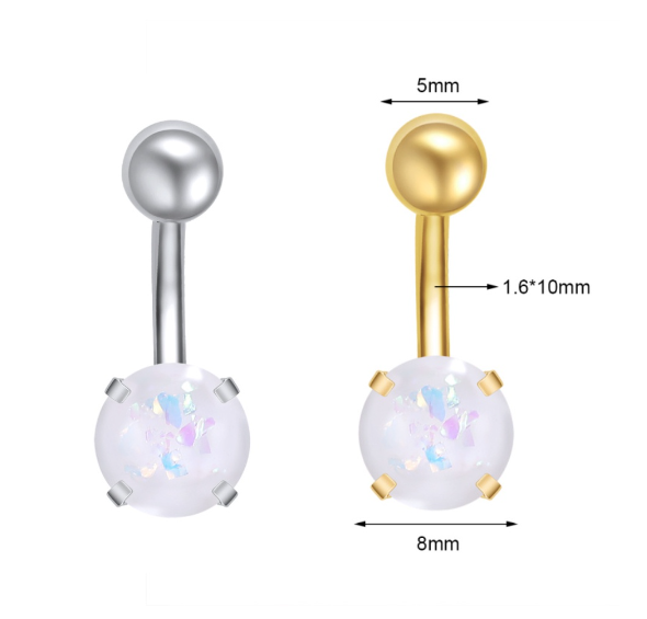 Silver Crystal Navel Rings Stainless Steel Belly Button Rings Gold Anti Allergy Flower Navel Piercings 16