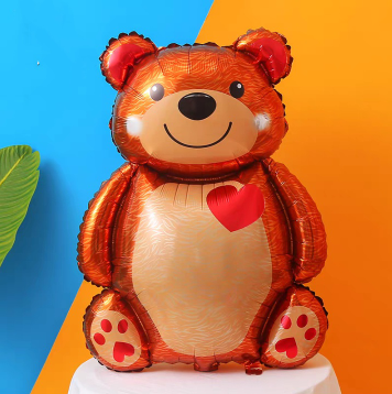 35 Inches Brown Bear Birthday Valentine's Day Wedding Love Party Decoration Aluminum Foil Balloon