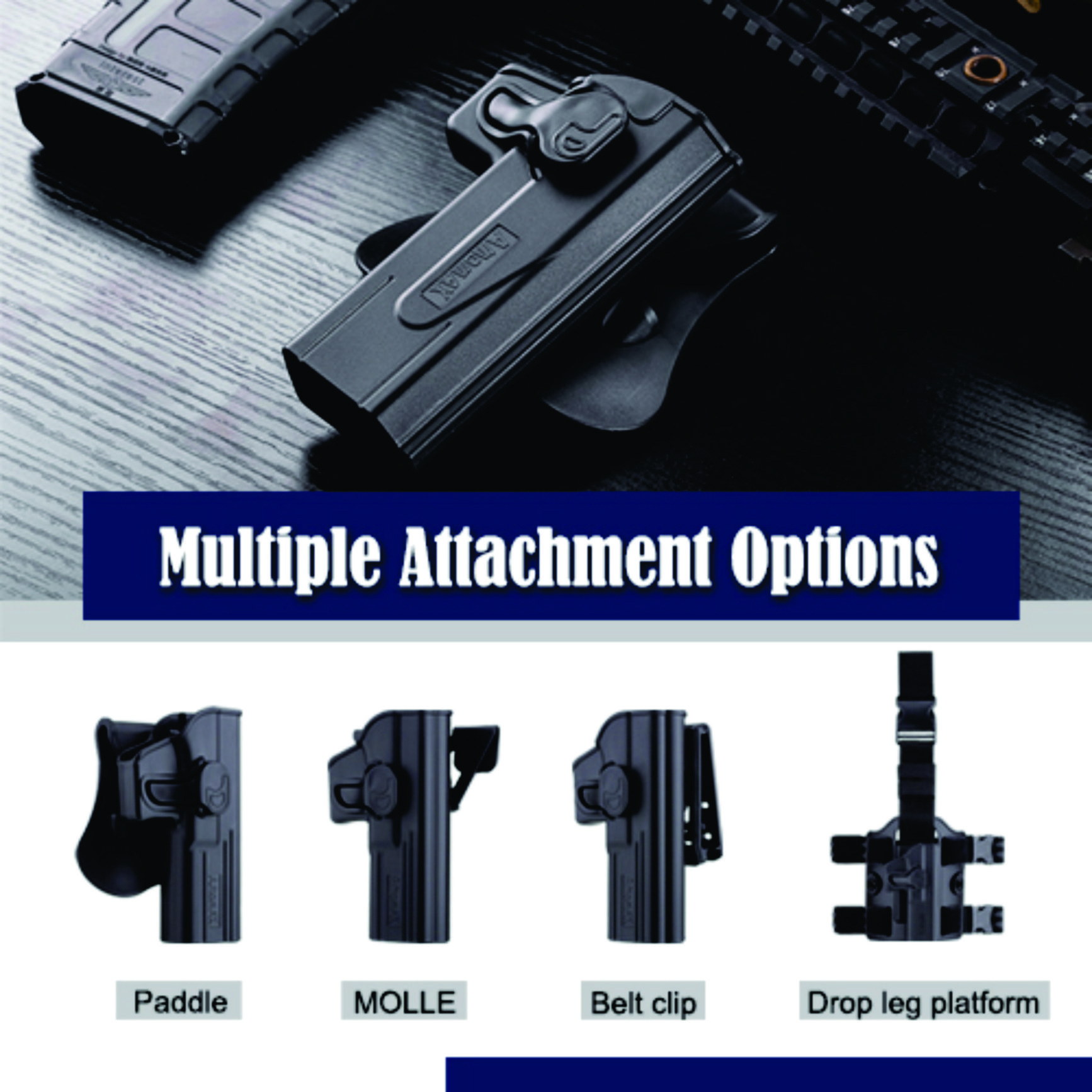 Taurus PT809 840 845 809e TH9 Tactical Holster LVL 2 Mechanism RIGHT & LEFT Handed Color Black