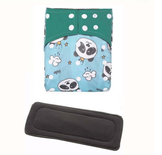 Cloth Diaper 1 Set With Bamboo Charcoal Inserts In Stocks D40