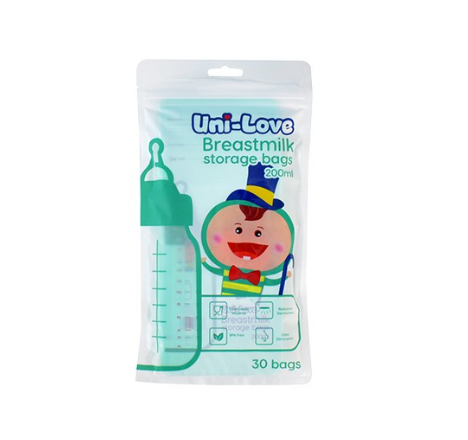 UniLove Green Breastmilk Storage Bags 30 Bags  200ml