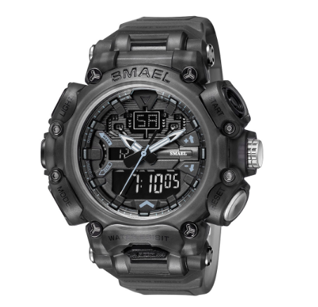 Smael Men's Dual Display Quartz Digital Watch Military Waterproof Chronograph M8