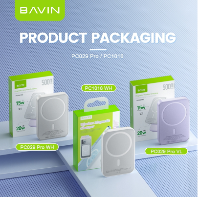 Bavin  PC029 Pro 5000mAh / PC1016 10000mAh Wireless Magnetic Powerbank Fast Charging USB-C Input/Out