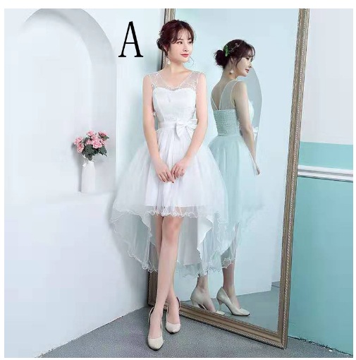 New White Bridesmaid Dress Trailing Evening Dress White Phoenix Dress