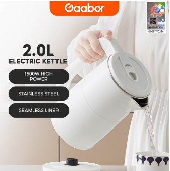 Gaabor Stainless Electric Kettle Fast Boiling With Anti-Burnout Protection Automatic 2L Capacity