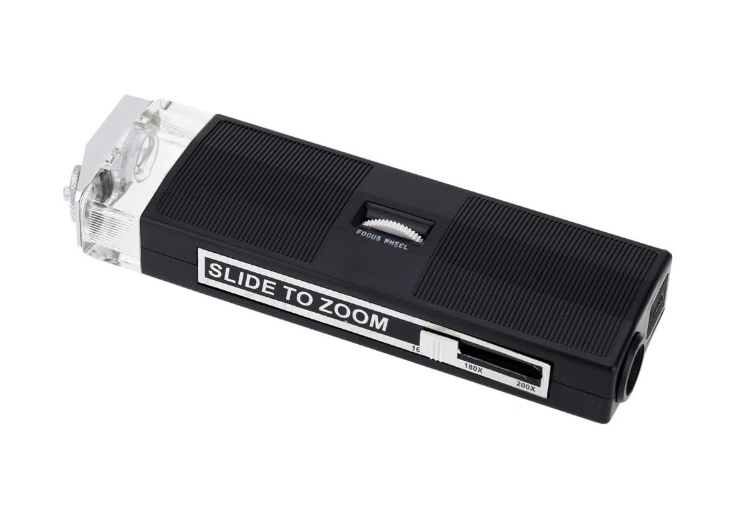 Pro&#39;sKit 8PK-MA009 Portable Optical Fiber Magnifying Glass 200X Adjustable Fiber Optic Check Kit