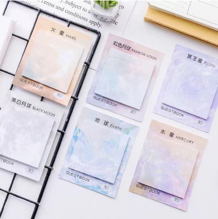 30sheets sticky note Square Aesthetic Planet Memo Pad