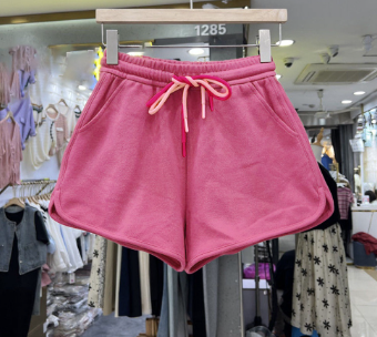 Lovito Women Lace Up Pocket Shorts LNE21062 Hot Pink