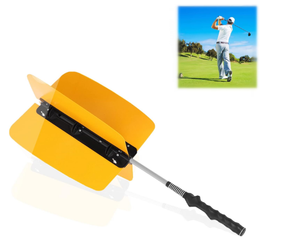 Golf Wind Swing Fan Resistance Practice Aid Trainer Training Tool Accessory Golf Resistance Trainer for Golfers Orange
