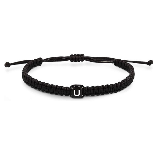 26 Letter Initial Bracelets for Women Teen Girls Woven Rope Braided Graduation Mother's Day Gifts for Her Adjustable A-Z Jewelry U