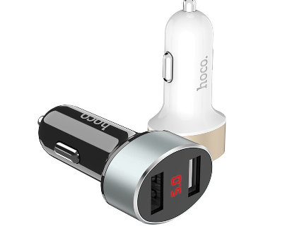 HOCO Z26 Dual Port USB Car Charger With Digital Display For Huawei Samsung Fast Pd Phone