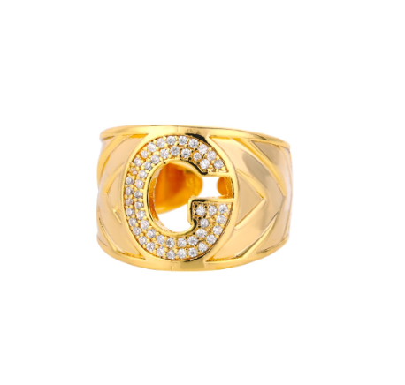 Fashion Initial Letter Rings For Women Finger Adjustable A-Z Alphabet Ring Jewelry G