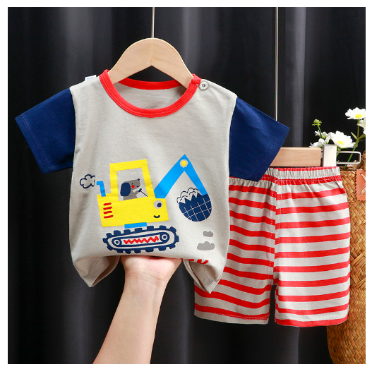 0-4Y For Boys Baby & Kids Sleeveless Shorts Set Pure Cotton Sando For Summer Kids D6