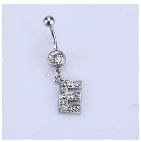 Body Piercing Drop Dangle Belly Button Rings Navel 26 Letter Ring Jewelry Sexy E