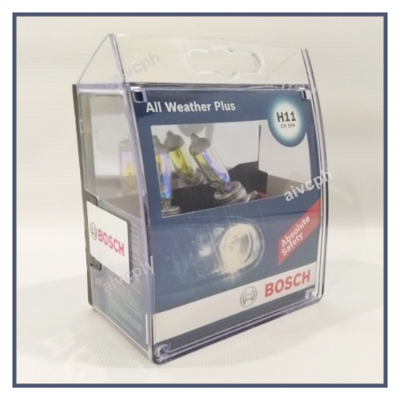 Bosch H11 All Weather Plus (SET of 2) 55W 12V Halogen Bulb 2800K PGJ19-2 Auto Headlight 1987304054