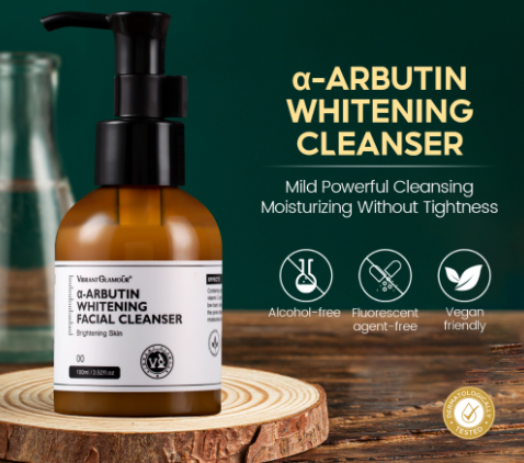 VIBRANT GLAMOUR α-Arbutin Whitening Facial Cleanser Amino Acid Deep Cleansing Face Wash 100G