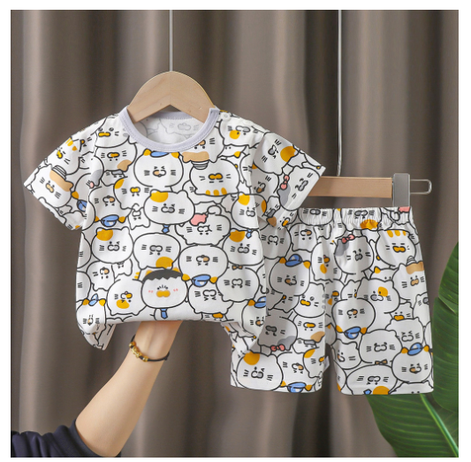 0-4Y For Boys Baby & Kids Sleeveless Shorts Set Pure Cotton Sando For Summer Kids D8