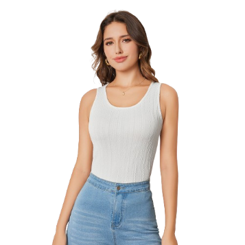 Lovito Women Casual Plain Jacquard Tank Top LBL08228