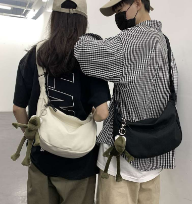 Messenger Bag Men's Canvas Shoulder Female Casual Backpack Japanese Street Fashion Sports Hip-hop Ins Large Capacity Bag