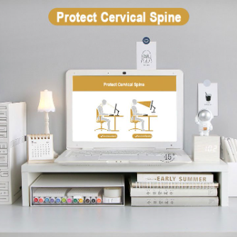 LIfestudio Wooden Laptop Stand Computer Stand Desktop Organizer Display Bracket Monitor Holder