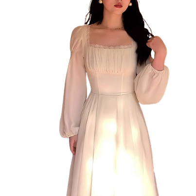 Lovito Women Lace Sheer Dress LNA29176 (White)