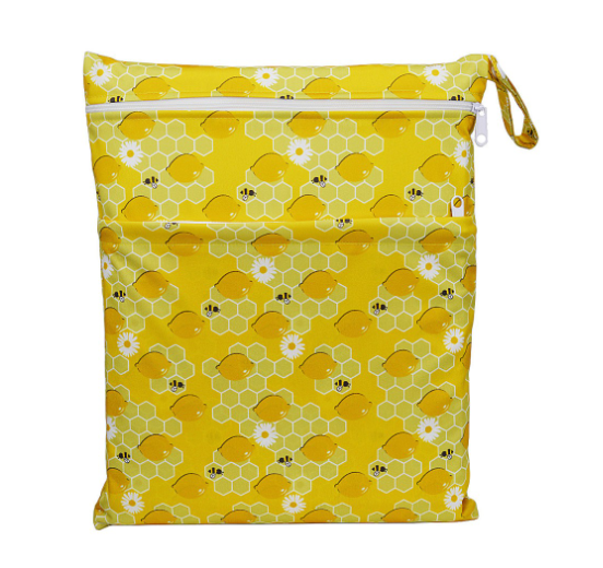 30x37cm Cloth Diaper Wet Dry Bags Double Zipper Mixed Color Printed Portable Waterproof Dag Storage Bag Swimwear Bag C11