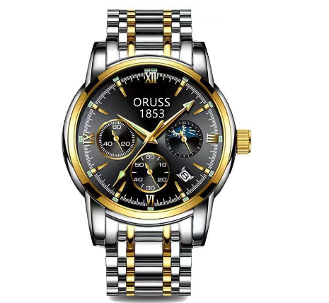 Oruss Watch For Men Water Proof Original Business Quartz Watch Men Stainless Steel Automatic Dual Calendar Fashion Watches Relo for Men 06