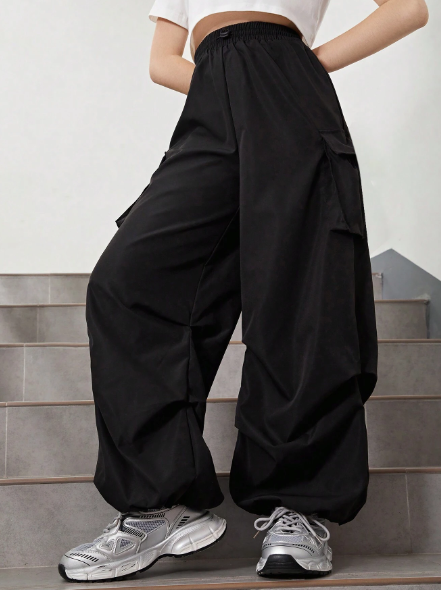 SHEIN Genkimix Kids Teen Girls' Cargo Style Pocketed Pants