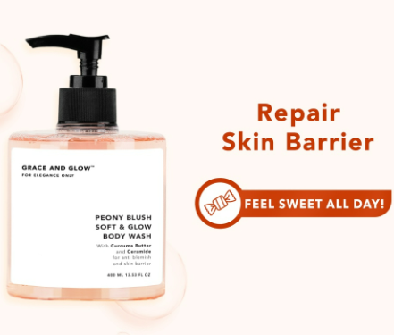 Grace And Glow Peony Blush Soft and Glow Solution Body Wash - Body Care Brightening Skin Ceramide