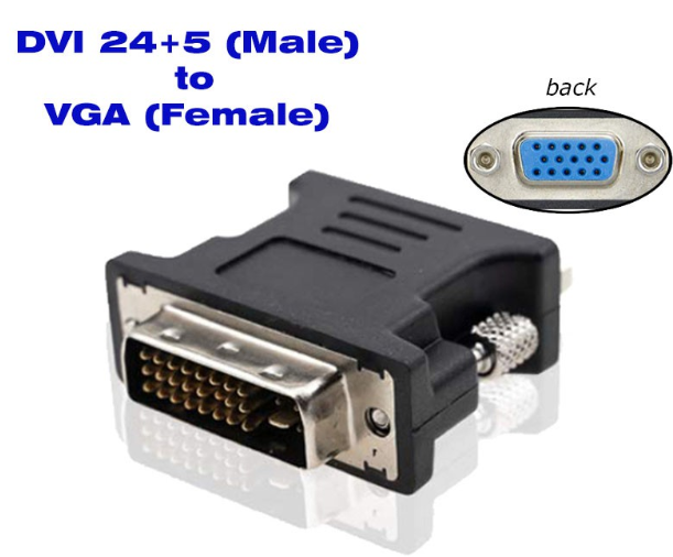 DVI-I DVI 24 + 5 Male to VGA Female Connector Adapter Adaptor