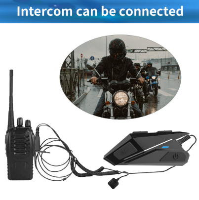 Motorcycle Bluetooth Helmet Headset Wireless Handsfree Earphones Stereo Music Player FM Radio Support Walkie-Talkies