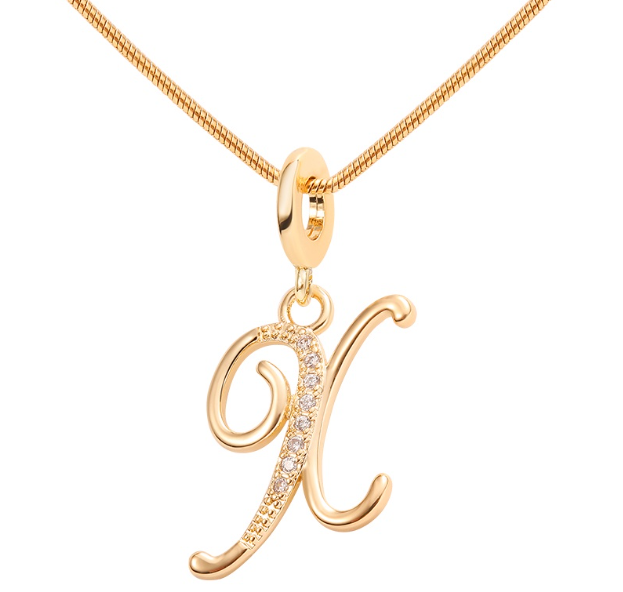 Lisa 18k Gold Plated Necklace Letter Pendant Fashion Accessories Necklace Women X