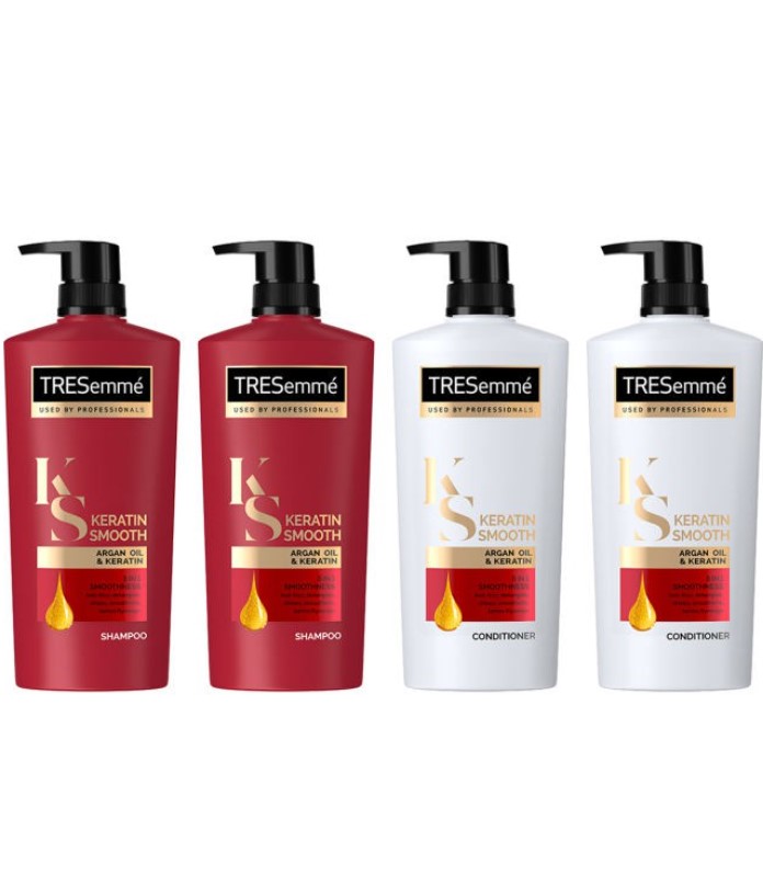 Tresemme Keratin Smooth Anti Frizz Shampoo and Hair Conditioner 620ML BUNDLE OF 4