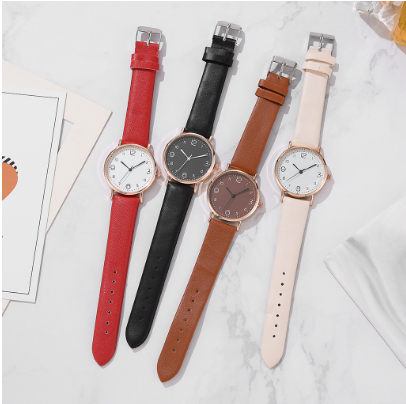 Fashion simple women watch digital face leather watch women leisure student quartz watch