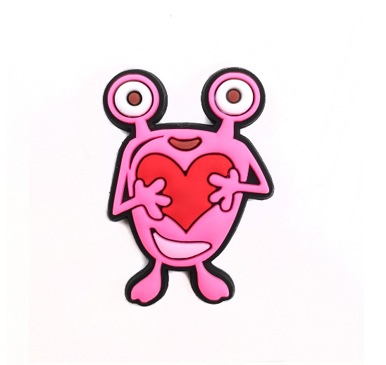 Cute Heart Crocs Charms Mike Wazowski Jibbits Charm Pin Monster University Jibits Crocks for Women Shoes Accessories M17