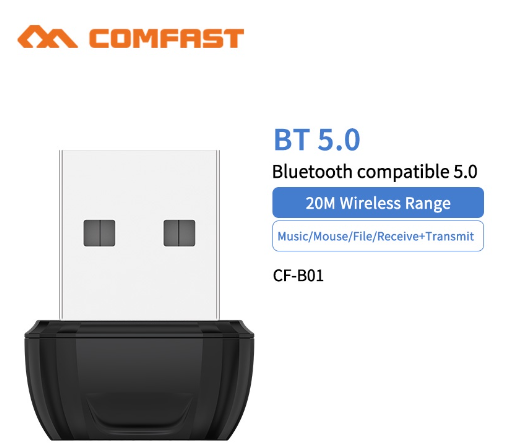 Comfast Mini Wireless USB Bluetooth Dongle Adapter 5.0 Music Audio Receiver Transmitter For Pc Speaker Mouse Laptop Cf-B01