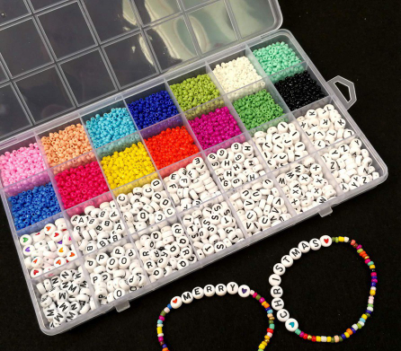 3mm Beads Kit DIY acrylic letter beads kit set for Name Bracelets Jewelry Making and Crafts 5000pcs