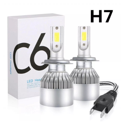 AUTOFun 2PCS C6 H4 H7 H11 9005 9006 7600LM 36W LED Car Headlight Hi / Lo Beam Light Bulbs