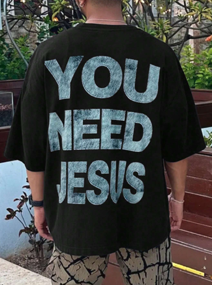 Manfinity Dauomo Men's Simple Printed Round Neck Short Sleeve T-Shirt, Summer