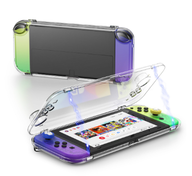 IINE Portable Storage Case for Switch Oled Magnetic Closure High Transparency PC for Outing