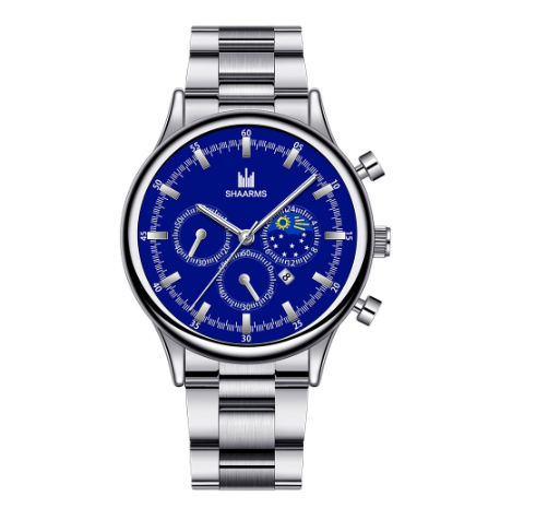 Men Stainless Steel Quartz Watch with Date Calendar 011