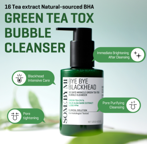 SOME BY MI Bye Bye Blackhead Green Tea Tox Bubble Mask Facial  Cleanser 120G