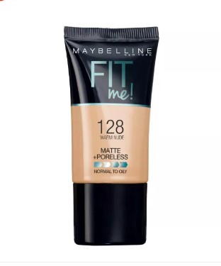 Maybelline Fit Me Matte+Poreless Liquid Foundation Tube 18ML - 128 Warm Nude