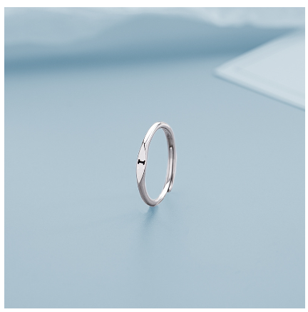 Fashion 925 Silver 26 A-Z Initial Letters Open Ring Birthday Jewelry Adjustable Gift For Women I