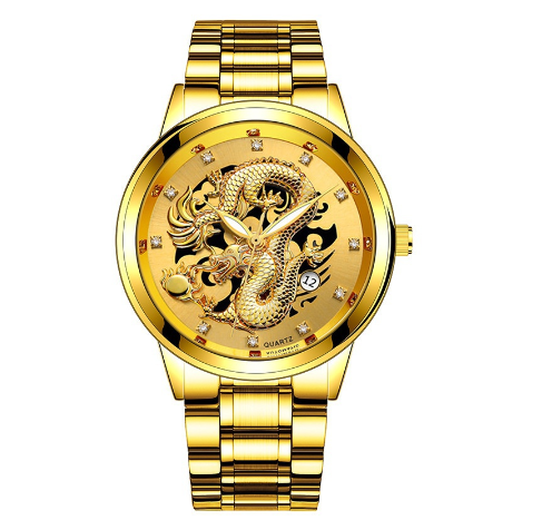 Binbond Original Luxury Gold Luminous Fashion Luxury Waterproof Men's Watch Quartz Stainless Steel Wrist Watch M02