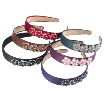 Korean Baroque Side Flower Rhinestone Headband Fashion Retro Headband Hair Accessories