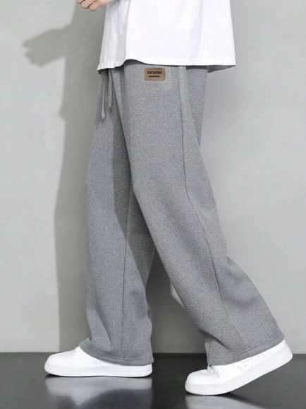 Men'S Drawstring Waist With Slanted Pockets Trousers/Pants