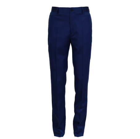 Wall Street Men's Fitted Patterned Flat Front Suit Slacks (Blue)